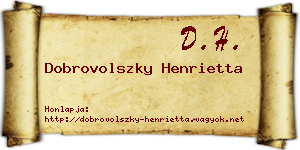 Dobrovolszky Henrietta névjegykártya