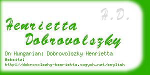 henrietta dobrovolszky business card